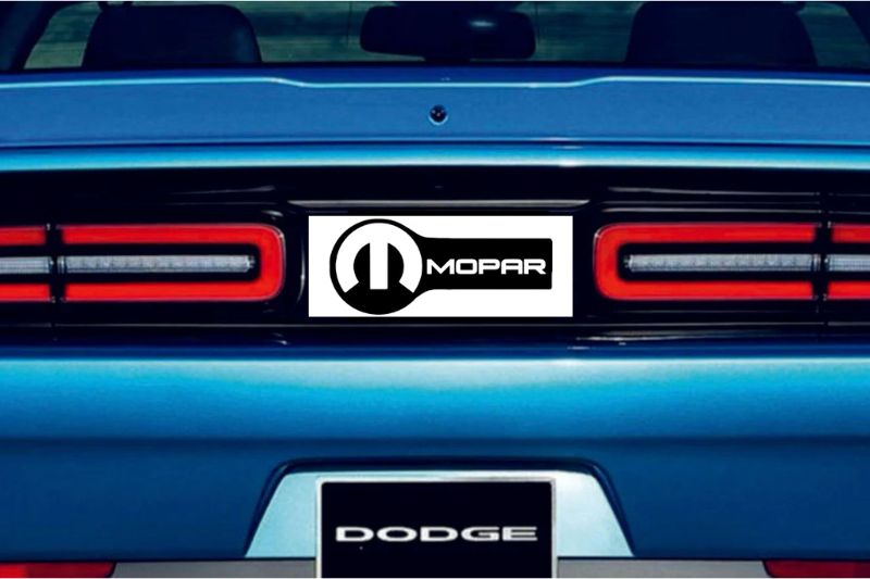 Dodge Challenger trunk rear emblem between tail lights with Mopar logo (type 7) Dodge emblems decoinfabric
