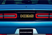 Dodge Challenger trunk rear emblem between tail lights with HEMI logo (type 2) Dodge emblems decoinfabric