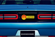 Dodge Challenger trunk rear emblem between tail lights with Mopar logo (type 11) Dodge emblems decoinfabric