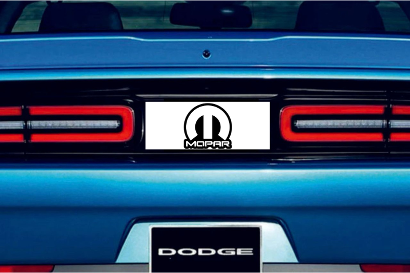 Dodge Challenger trunk rear emblem between tail lights with Mopar logo (type 5) Dodge emblems decoinfabric