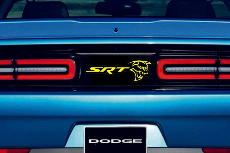 Dodge Challenger trunk rear emblem between tail lights with SRT Ghoul logo
