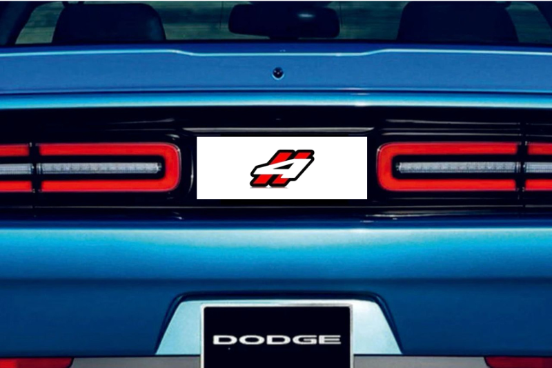 Dodge Challenger trunk rear emblem between tail lights with 4WD logo