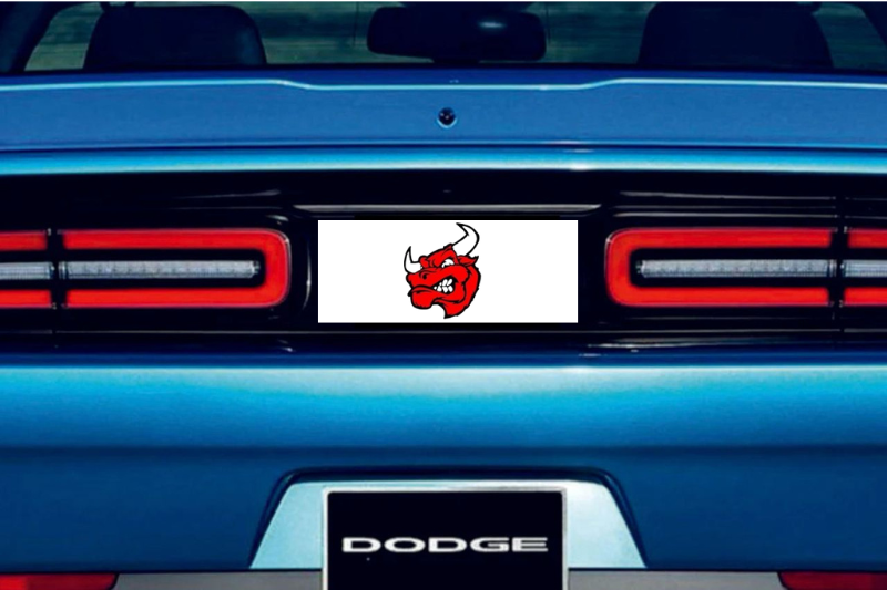 Dodge Challenger trunk rear emblem between tail lights with Bull logo