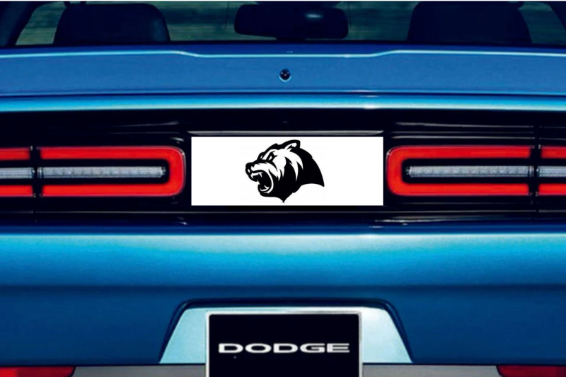 Dodge Challenger trunk rear emblem between tail lights with Bear logo