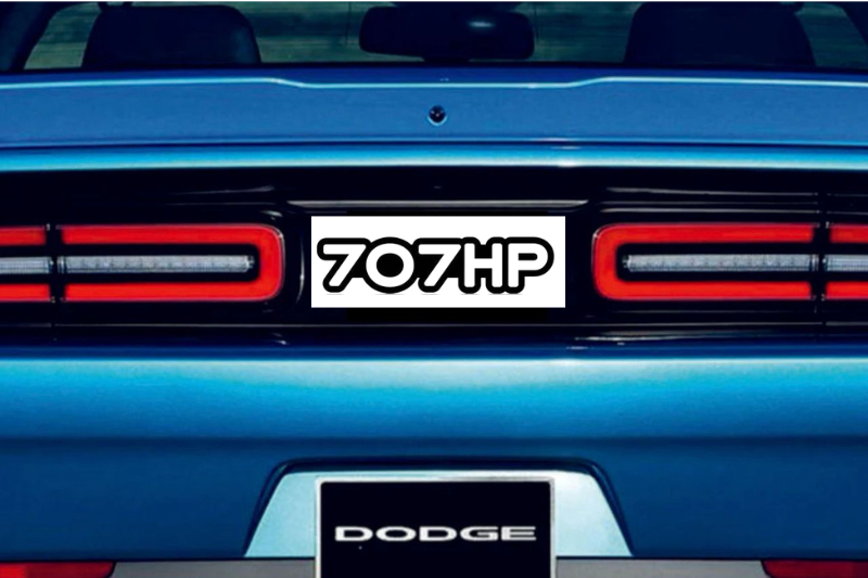 Dodge Challenger trunk rear emblem between tail lights with 707HP logo Dodge emblems decoinfabric