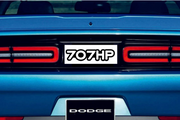 Dodge Challenger trunk rear emblem between tail lights with 707HP logo Dodge emblems decoinfabric