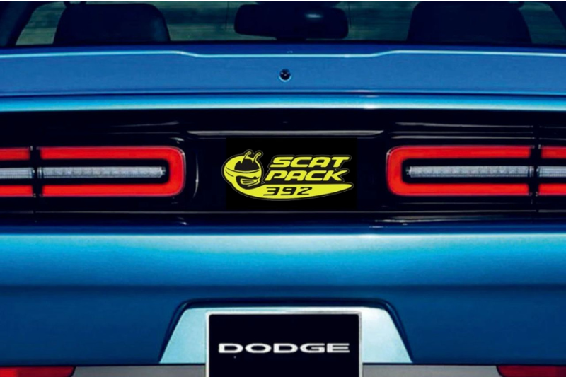 Dodge Challenger trunk rear emblem between tail lights with 392 Scat Pack logo (Type 2)