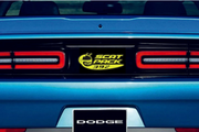 Dodge Challenger trunk rear emblem between tail lights with 392 Scat Pack logo (Type 2) Dodge emblems decoinfabric