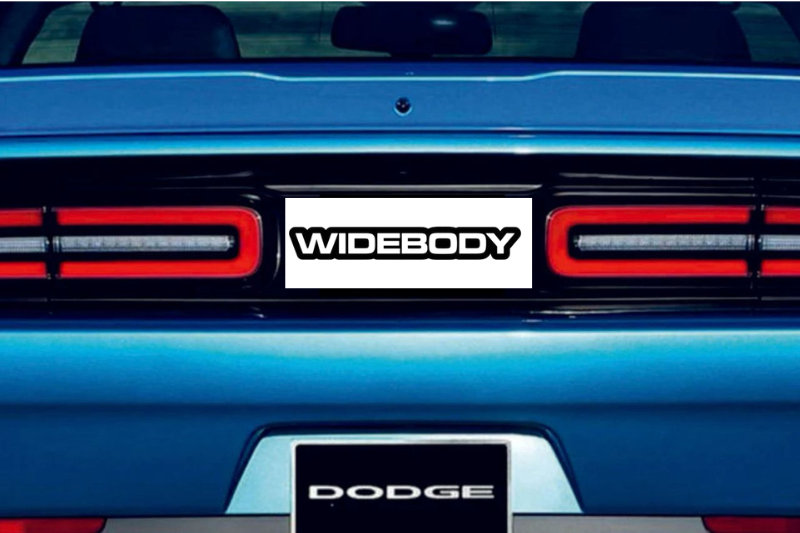 Dodge Challenger trunk rear emblem between tail lights with WideBody logo