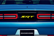 Dodge Challenger trunk rear emblem between tail lights with SRT DOLLAR logo Dodge emblems decoinfabric