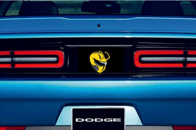 Dodge Challenger trunk rear emblem between tail lights with 1320 BEE logo Dodge emblems decoinfabric