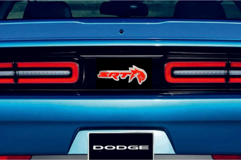 Dodge Challenger Stainless Steel trunk rear emblem between tail lights with SRT Trackhawk logo