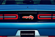 Dodge Challenger Stainless Steel trunk rear emblem between tail lights with SRT Trackhawk logo Dodge emblems decoinfabric