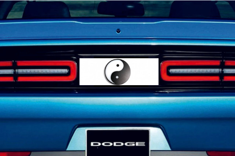 Dodge Challenger trunk rear emblem between tail lights with Yin-Yang logo