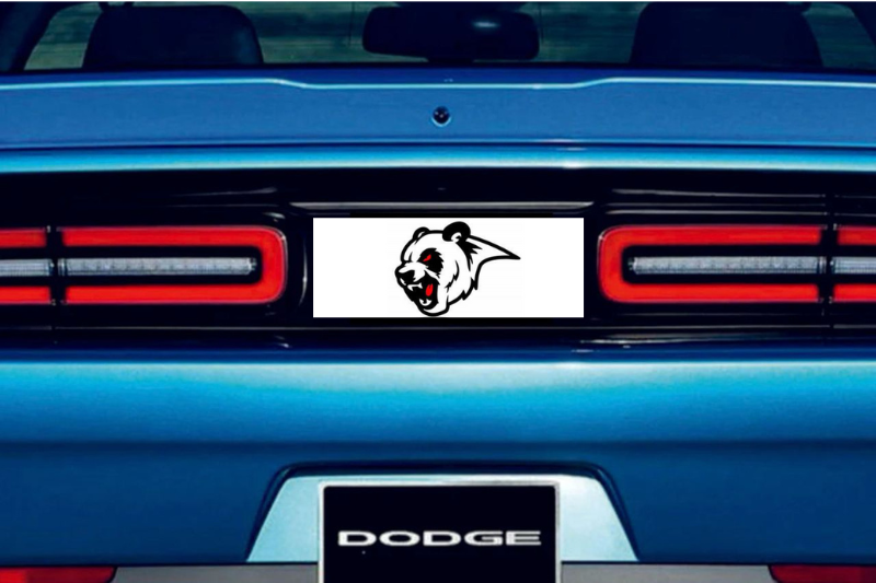Dodge Challenger trunk rear emblem between tail lights with Panda logo