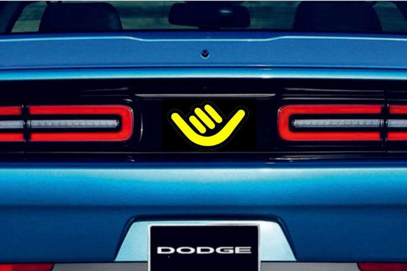 Dodge Challenger trunk rear emblem between tail lights with Shaka logo Dodge emblems decoinfabric