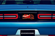 Dodge Challenger trunk rear emblem between tail lights with 426 Mopar Hellephant logo Dodge emblems decoinfabric