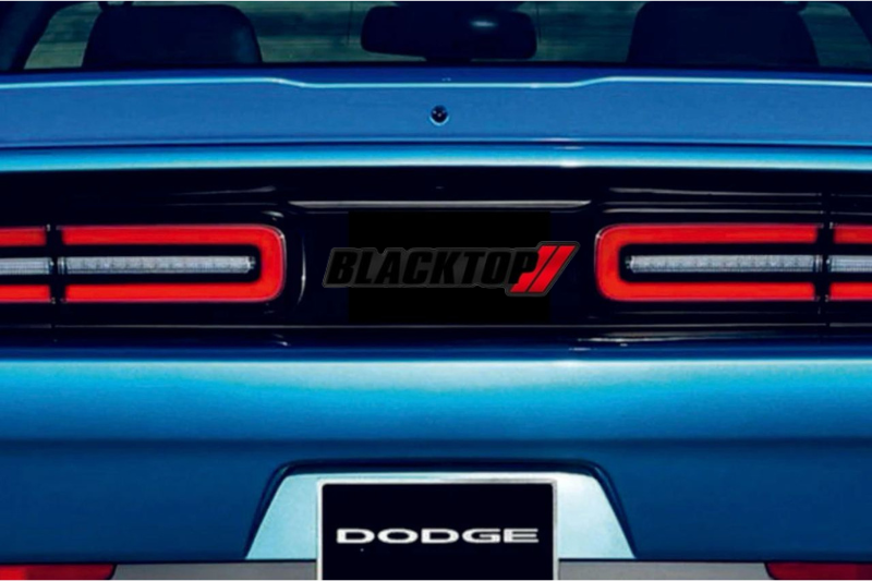 Dodge Challenger trunk rear emblem between tail lights with Blacktop logo