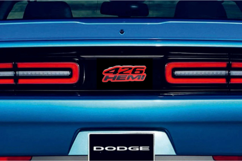 Dodge Challenger trunk rear emblem between tail lights with 426HEMI logo (type 2) Dodge emblems decoinfabric