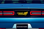 Dodge Challenger trunk rear emblem between tail lights with murdeR horneT logo Dodge emblems decoinfabric