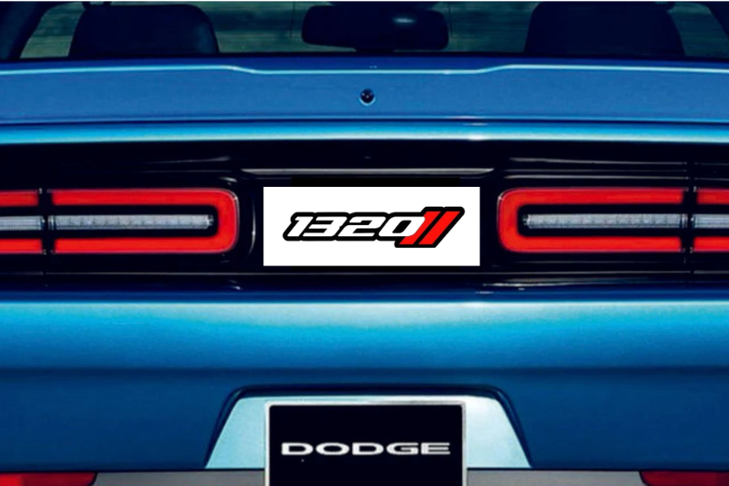 Dodge Challenger trunk rear emblem between tail lights with 1320 + Dodge logo
