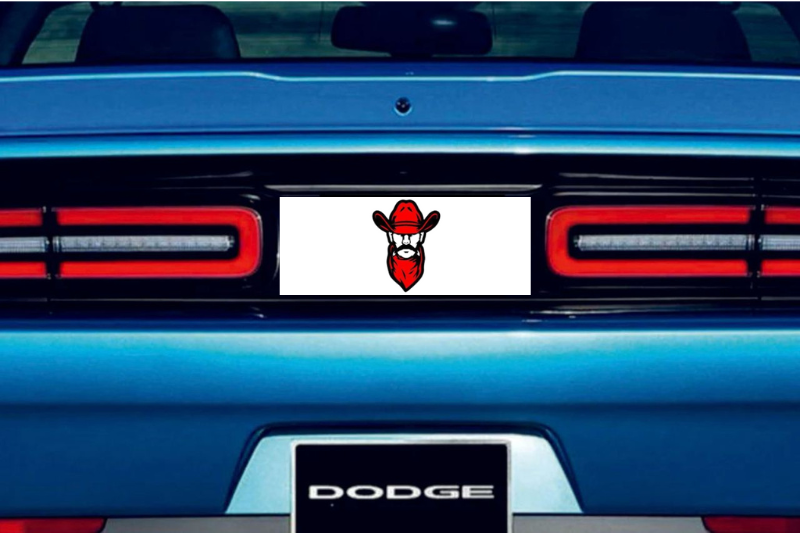 Dodge Challenger trunk rear emblem between tail lights with Cowboy logo