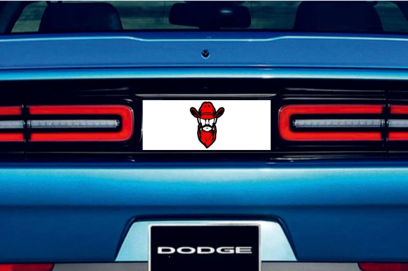 Dodge Challenger trunk rear emblem between tail lights with Cowboy logo Dodge emblems decoinfabric