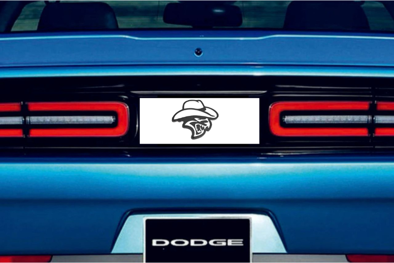 Dodge Challenger trunk rear emblem between tail lights with Hellcat Cowboy logo Dodge emblems decoinfabric