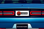 Dodge Challenger trunk rear emblem between tail lights with Mopar logo (type 10) Dodge emblems decoinfabric