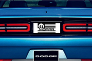 Dodge Challenger trunk rear emblem between tail lights with Mopar American Flag logo Dodge emblems decoinfabric