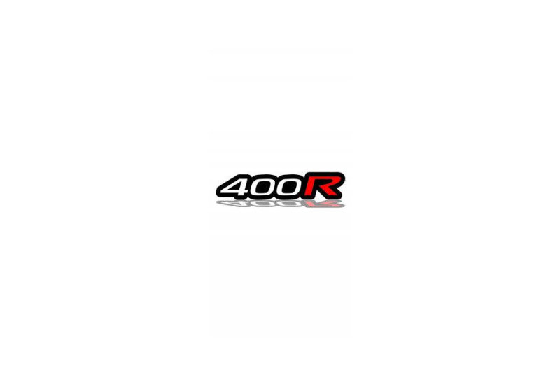 Nissan tailgate trunk rear emblem with 400R logo Nissan emblems decoinfabric BLACK WHITE
