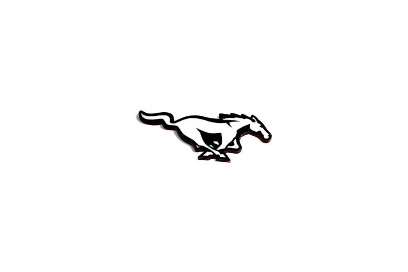 Ford Mustang tailgate trunk rear emblem with Mustang Horse logo Ford emblems decoinfabric BLACK WHITE