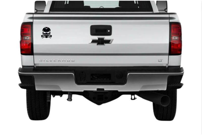 Chevrolet tailgate trunk rear emblem with Chevrolet Piston Gas Mask logo