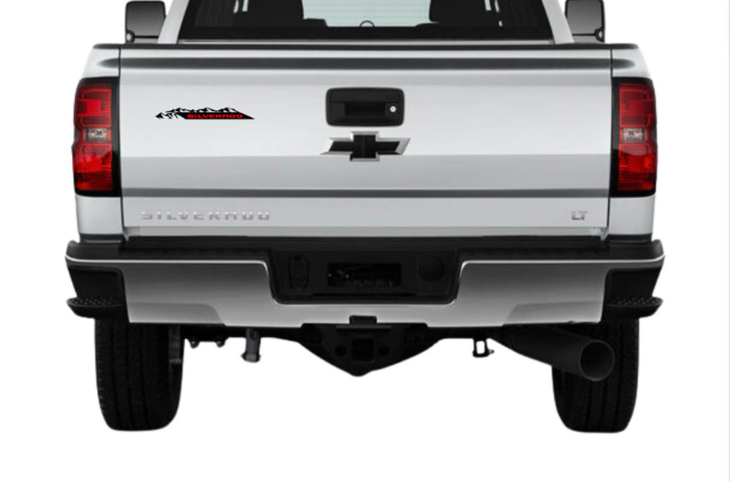 Chevrolet tailgate trunk rear emblem with Silverado logo (Type 2) Chevrolet emblems decoinfabric
