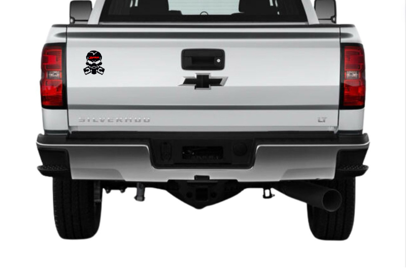 Chevrolet tailgate trunk rear emblem with Chevrolet Piston Gas Mask Z71 logo Chevrolet emblems decoinfabric