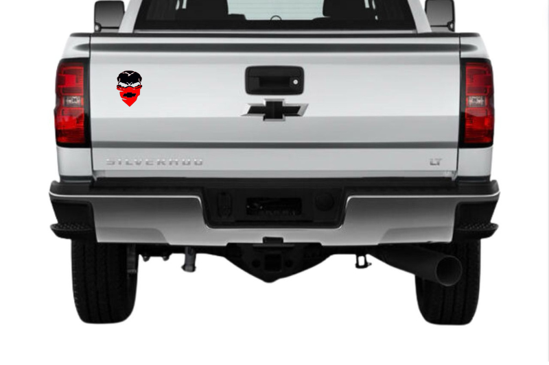 Chevrolet tailgate trunk rear emblem with Chevy Skull logo (Type 3) Chevrolet emblems decoinfabric