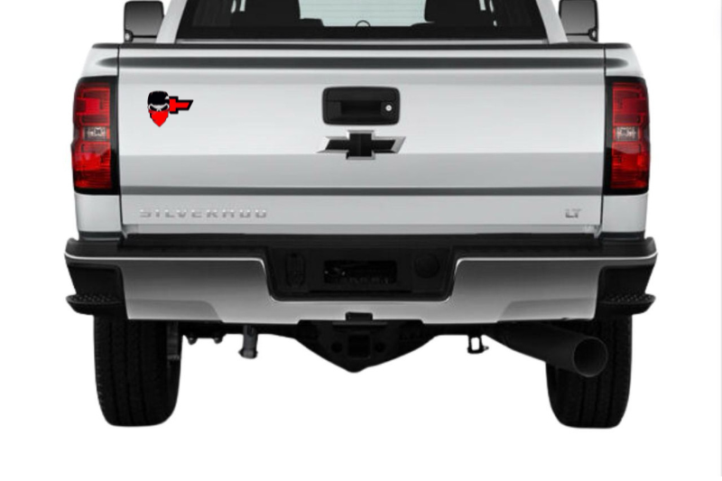 Chevrolet tailgate trunk rear emblem with Chevy Skull logo (Type 2) Chevrolet emblems decoinfabric