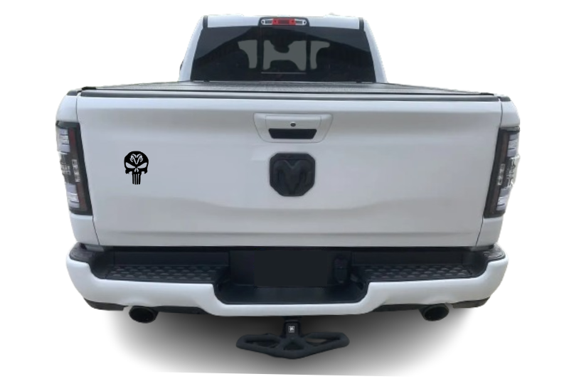 Dodge RAM tailgate trunk rear emblem with DODGE RAM PUNISHER logo