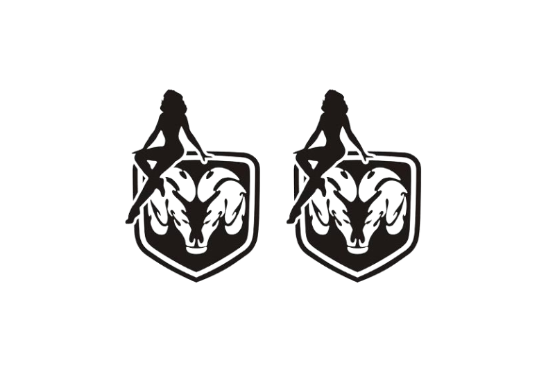 Dodge RAM Emblem & Badges set with Dodge RAM Girl logo Dodge emblems decoinfabric