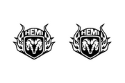 Dodge RAM Emblem & Badges set with Hemi logo Dodge emblems decoinfabric