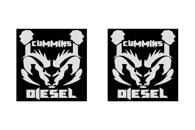 Dodge RAM emblem for fenders with Cummins Diesel logo Dodge emblems decoinfabric BLACK WHITE