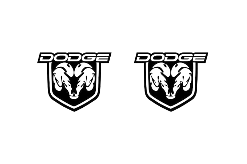 Dodge RAM emblem for fenders with Dodge RAM logo (Type 3) Dodge emblems decoinfabric BLACK WHITE