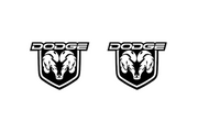 Dodge RAM emblem for fenders with Dodge RAM logo (Type 3) Dodge emblems decoinfabric BLACK WHITE