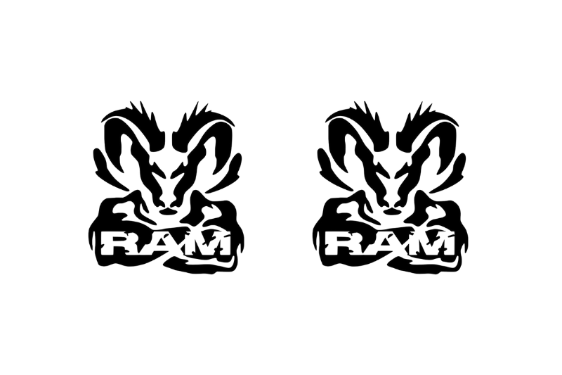 Dodge RAM Emblem & Badges set with Dodge RAM logo (Type 6)