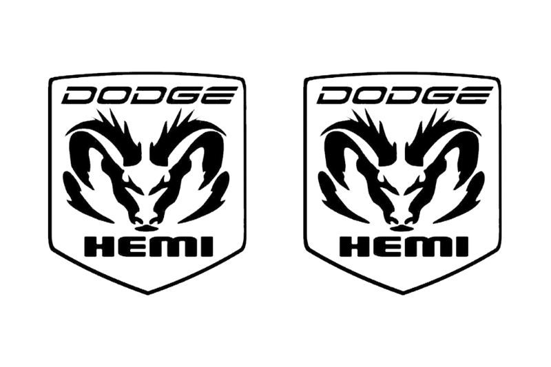 Dodge RAM Emblem & Badges set with Hemi logo (Type 2) Dodge emblems decoinfabric