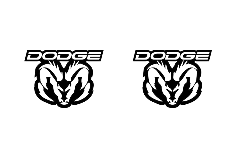 Dodge RAM emblem for fenders with Dodge RAM logo (Type 2) Dodge emblems decoinfabric BLACK WHITE