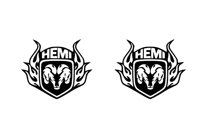 Dodge RAM emblem for fenders with Hemi logo Dodge emblems decoinfabric BLACK WHITE