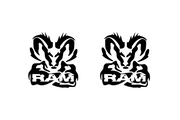 Dodge RAM emblem for fenders with Dodge RAM logo (Type 6) Dodge emblems decoinfabric BLACK WHITE