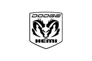 Dodge RAM Radiator grille emblem with Hemi logo (Type 2) Dodge emblems decoinfabric BLACK WHITE