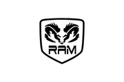Dodge RAM tailgate trunk rear emblem with Dodge RAM logo (Type 4) Dodge emblems decoinfabric BLACK WHITE